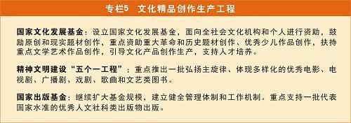 国家“十二五”时期文化改革发展规划纲要 文艺创作迎来繁荣发展新篇章